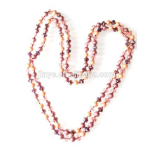 Hand Knotted Crystal Pearl Beaded Necklace